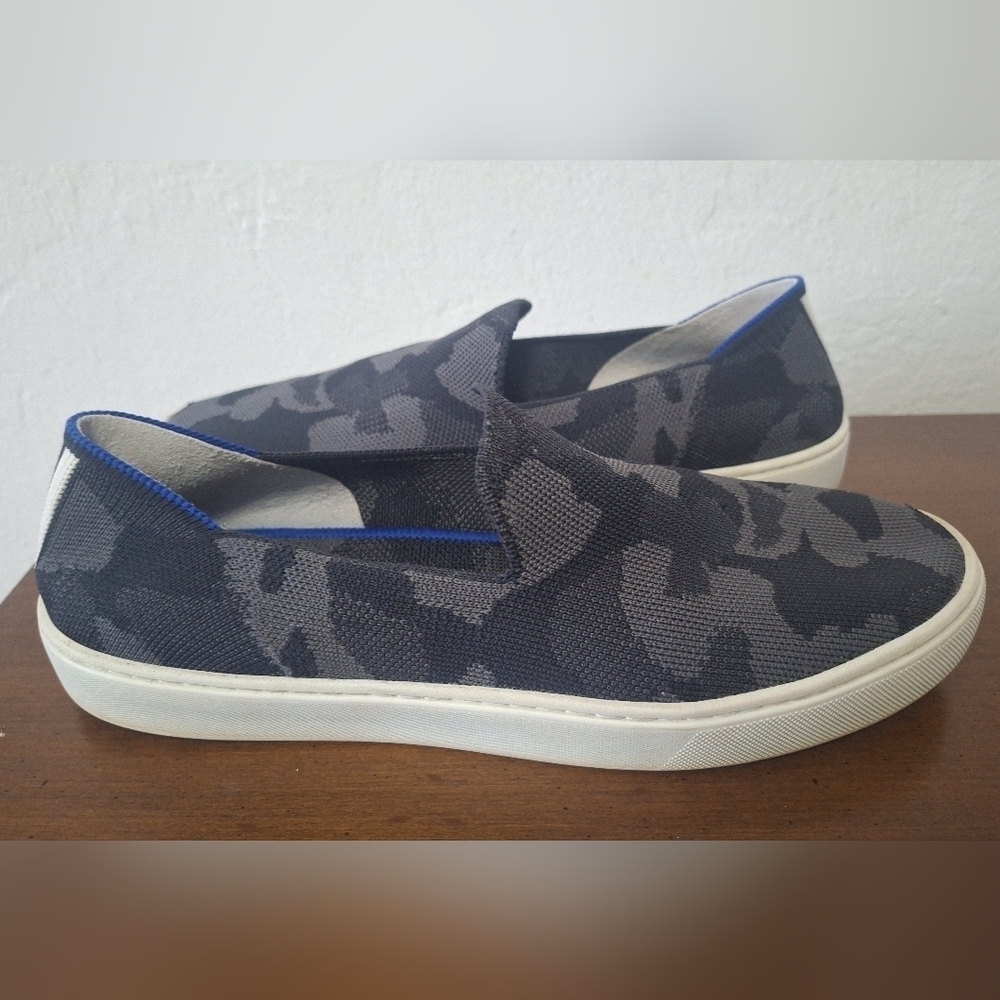 Rothy's The Original Slip On Sneakers Shoes Gray Camo Camouflage Retired Size 9 - Picture 7 of 14